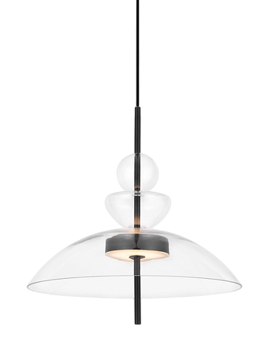 
Suspension design géométrique à LED « Bangkok » - Verre fumé / ø 40 cm
