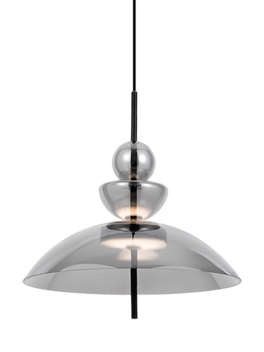 
Suspension design géométrique à LED « Bangkok » - Verre fumé / ø 40 cm