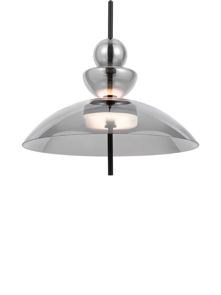 
Suspension design géométrique à LED « Bangkok » - Verre fumé / ø 40 cm