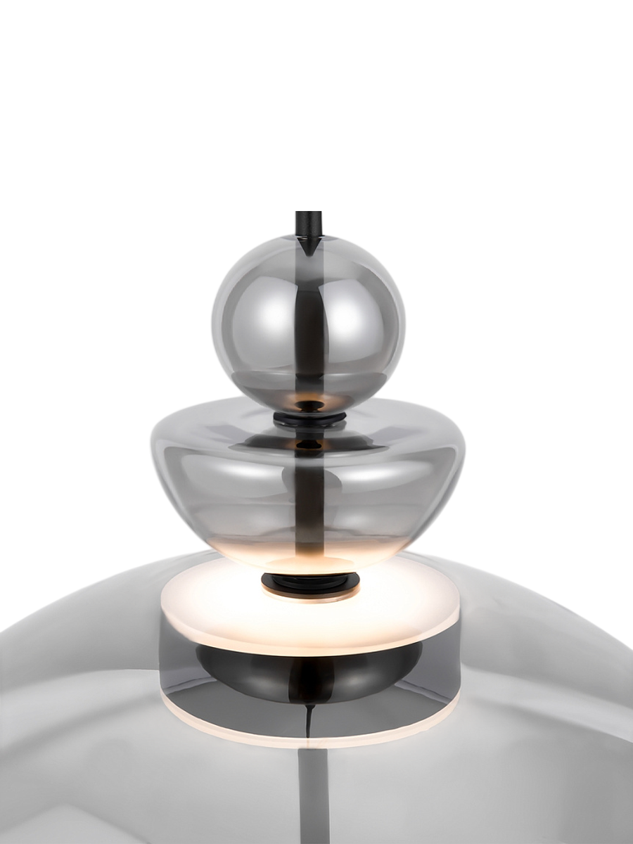 
Suspension design géométrique à LED « Bangkok » - Verre fumé / ø 40 cm