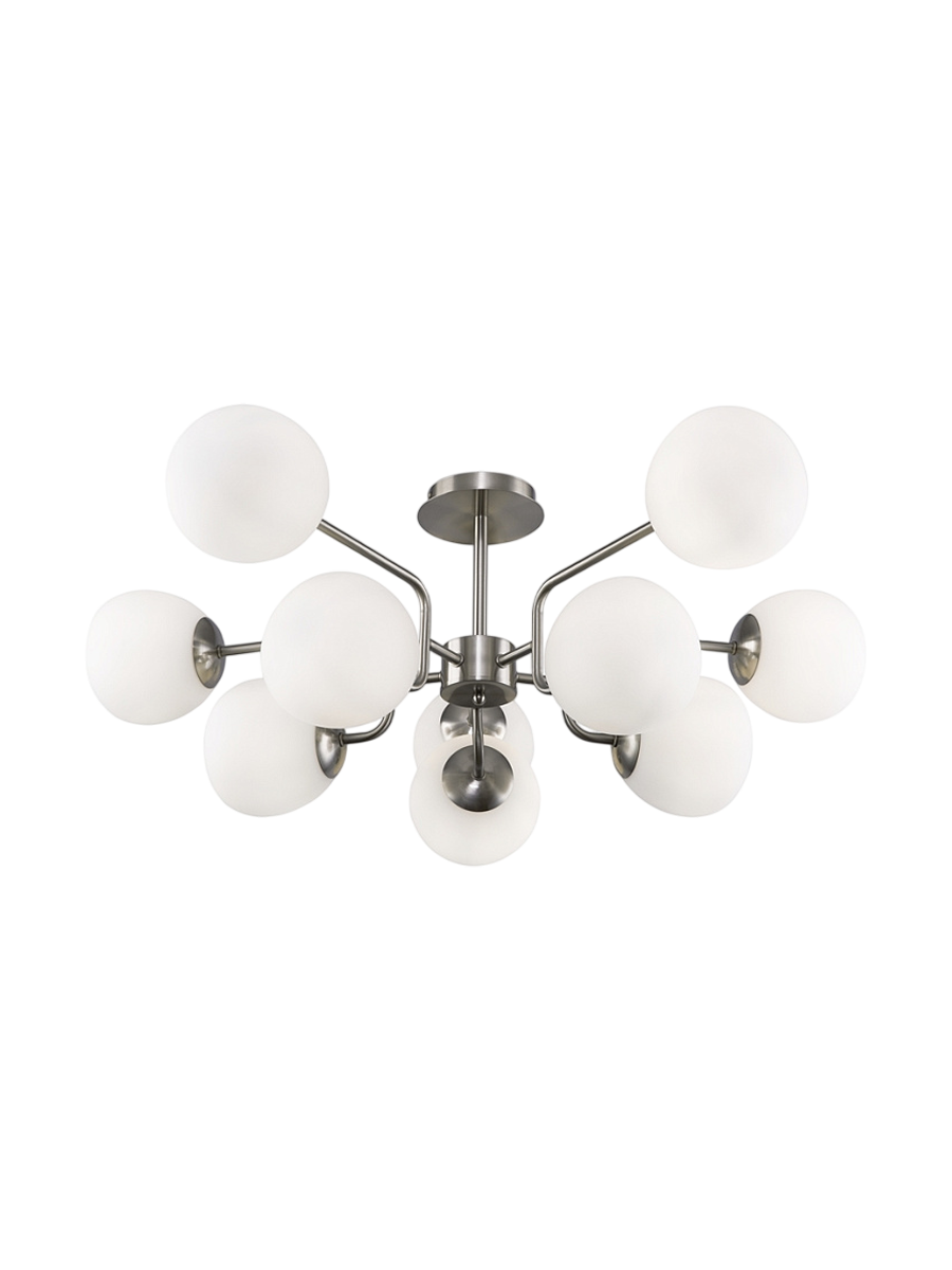 
Lampada da soffitto di design “Erich”, 10 luci - Argento