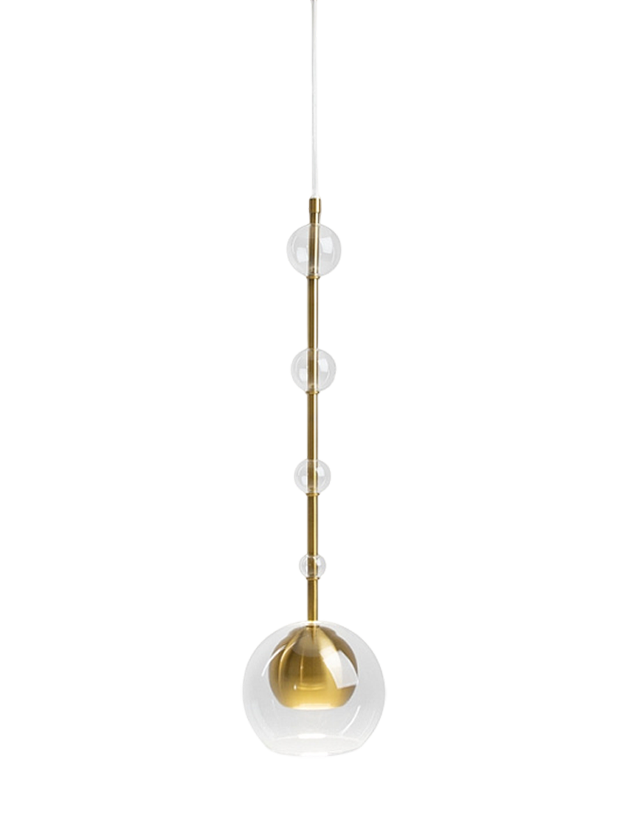 
Lampada a sospensione di design “Ros” - Oro, Trasparente