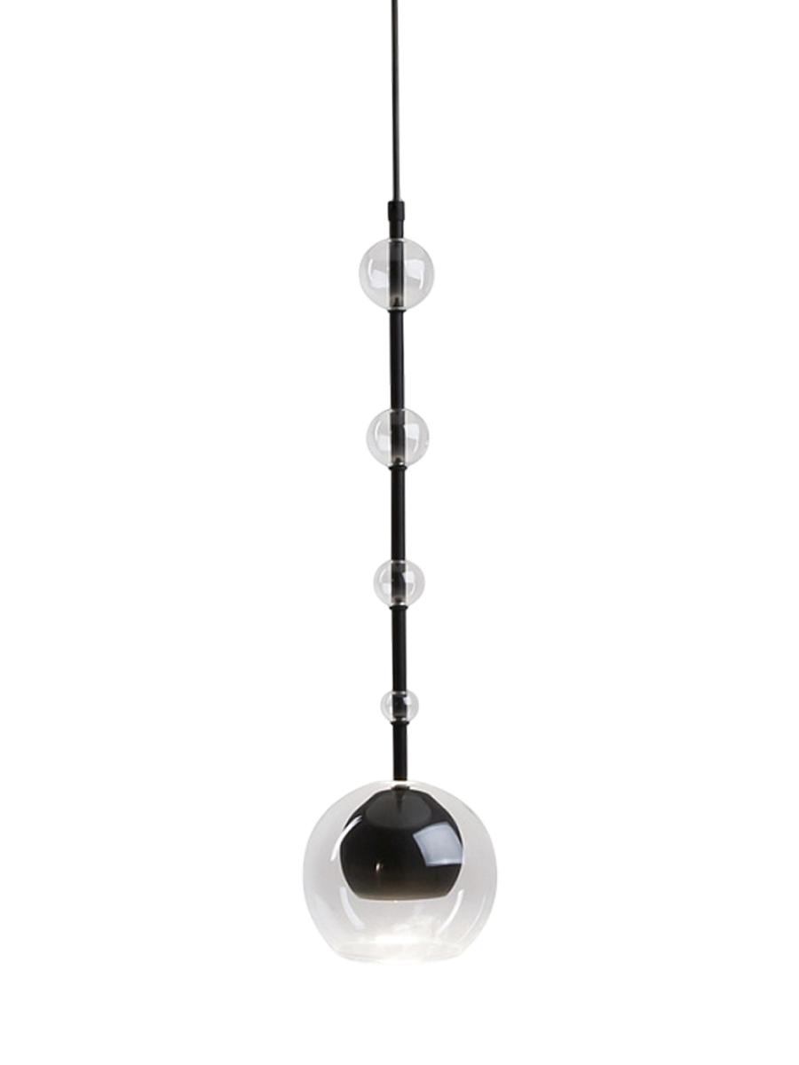
Lampada a sospensione di design “Ros” - Nero, Trasparente