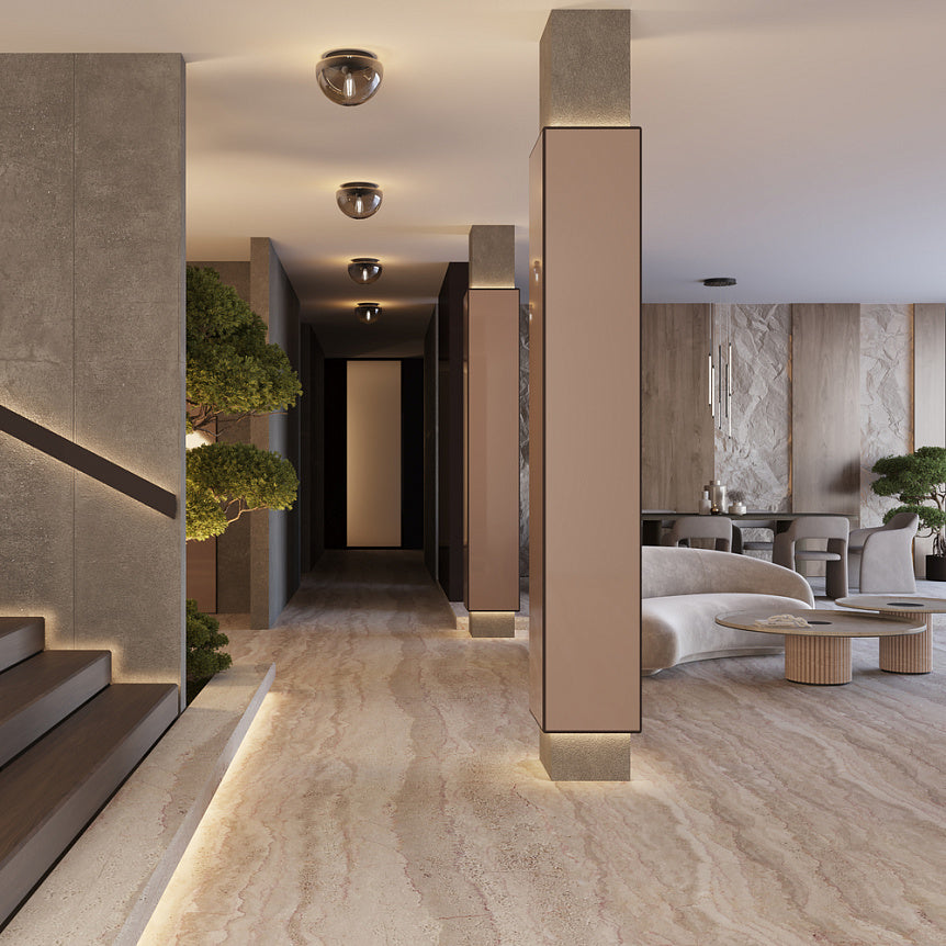 
Lampada da soffitto di design “Glassy” - Nero/Vetro fumé