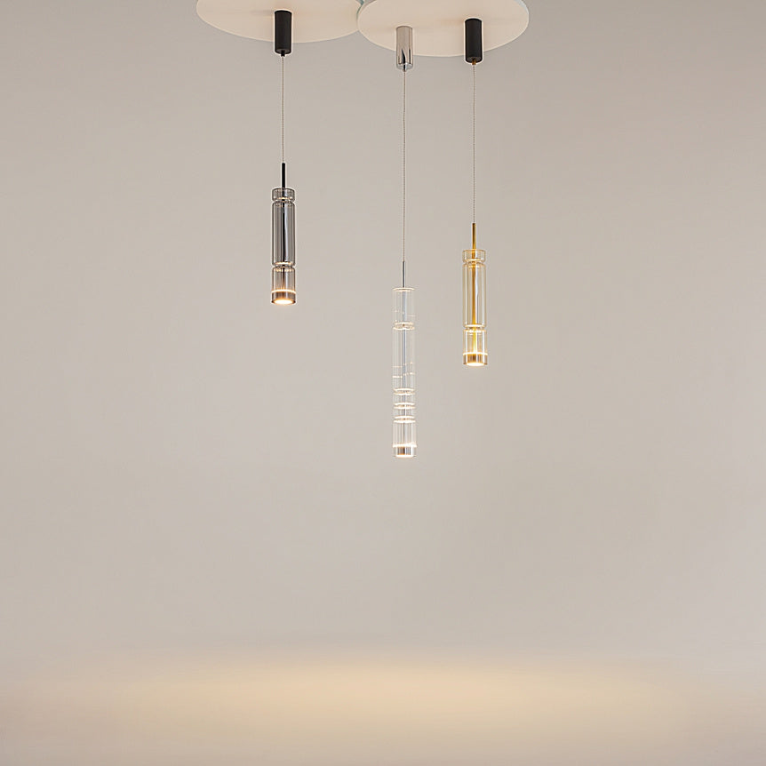 
Long LED Design Pendant Lamp "Ordo" - Chrome