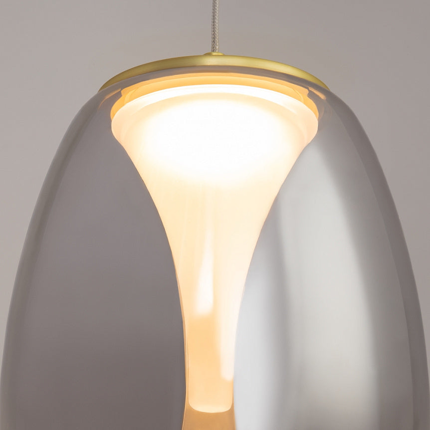 
Lampada a sospensione di design LED “Splash” - Vetro fumé