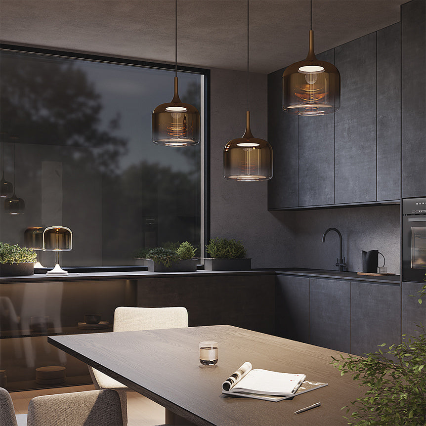 
Grande lampada da tavolo di design a LED "Spirito" - Bronzo / Weiss