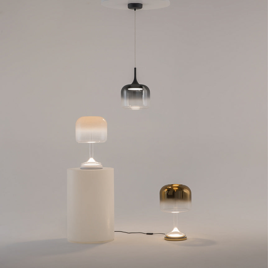 
Large LED Design Tischlampe "Spirito" - Bronze / Weiss