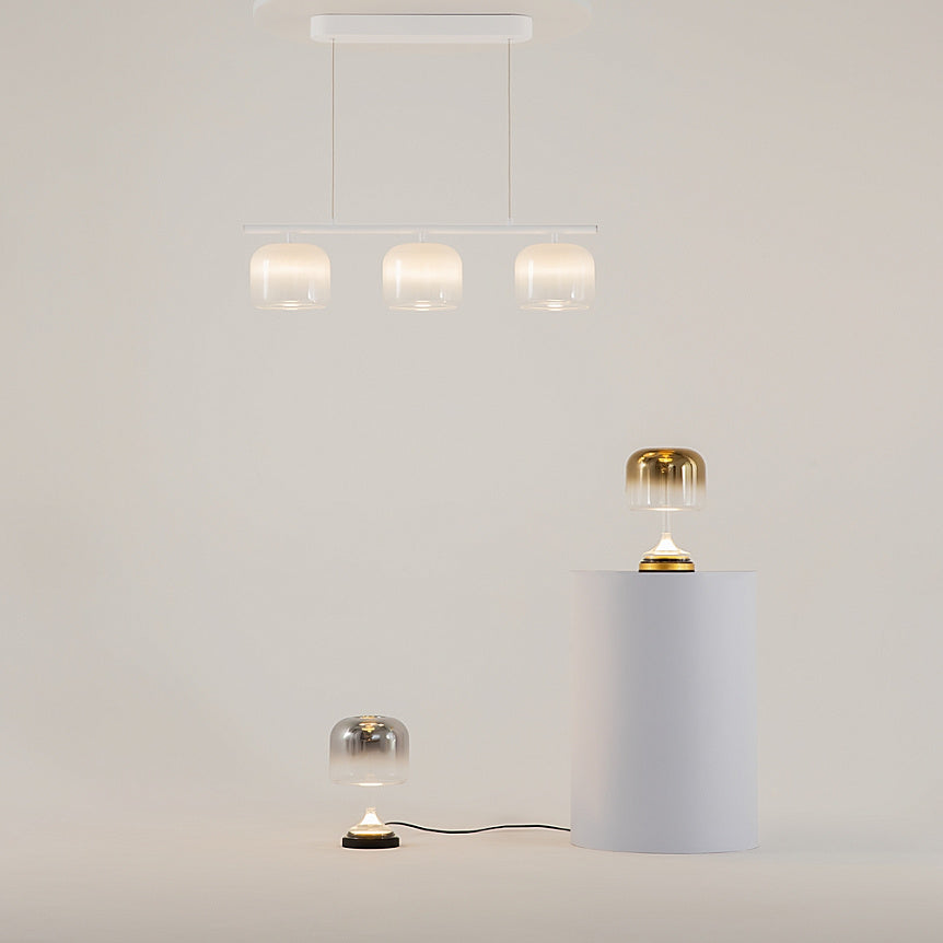 
Small LED Design Tischlampe "Spirito" - Bronze / Weiss