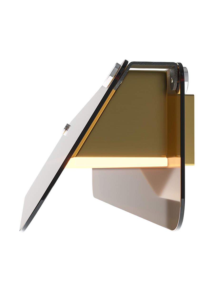 
LED Designer Wall Lamp "Flat" - Amber, Black / 43 cm