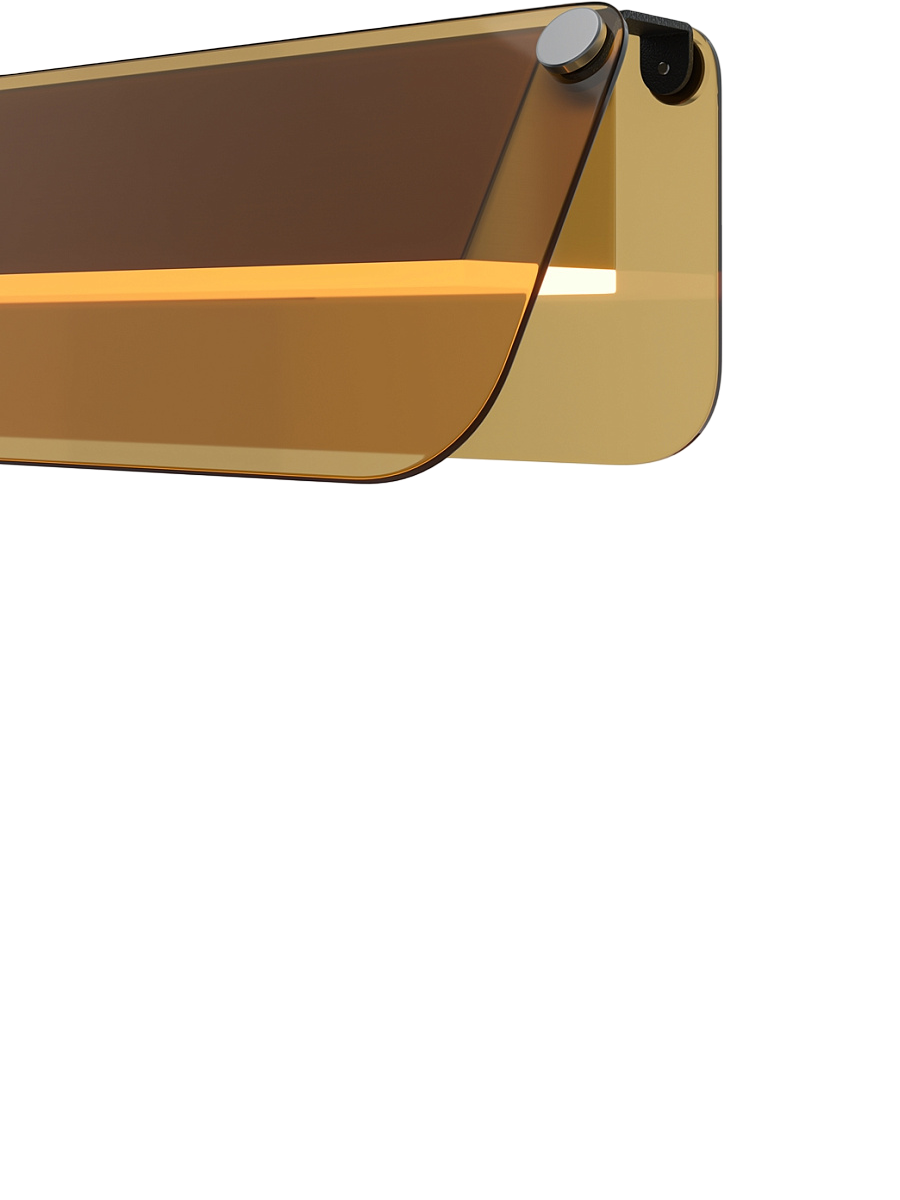 
LED Design Wandlampe "Flat" - Bernstein, Schwarz / 30 cm