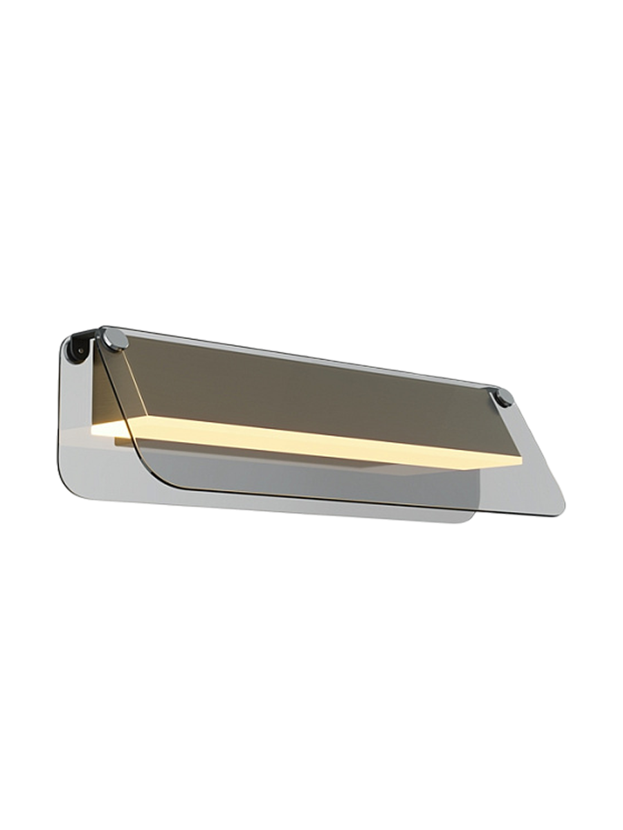 
LED Designer Wall Lamp "Flat" - Black, Brass / 30 cm