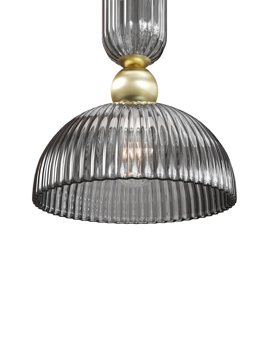 
Elegante lampada a sospensione “Antic II” - Vetro fumé