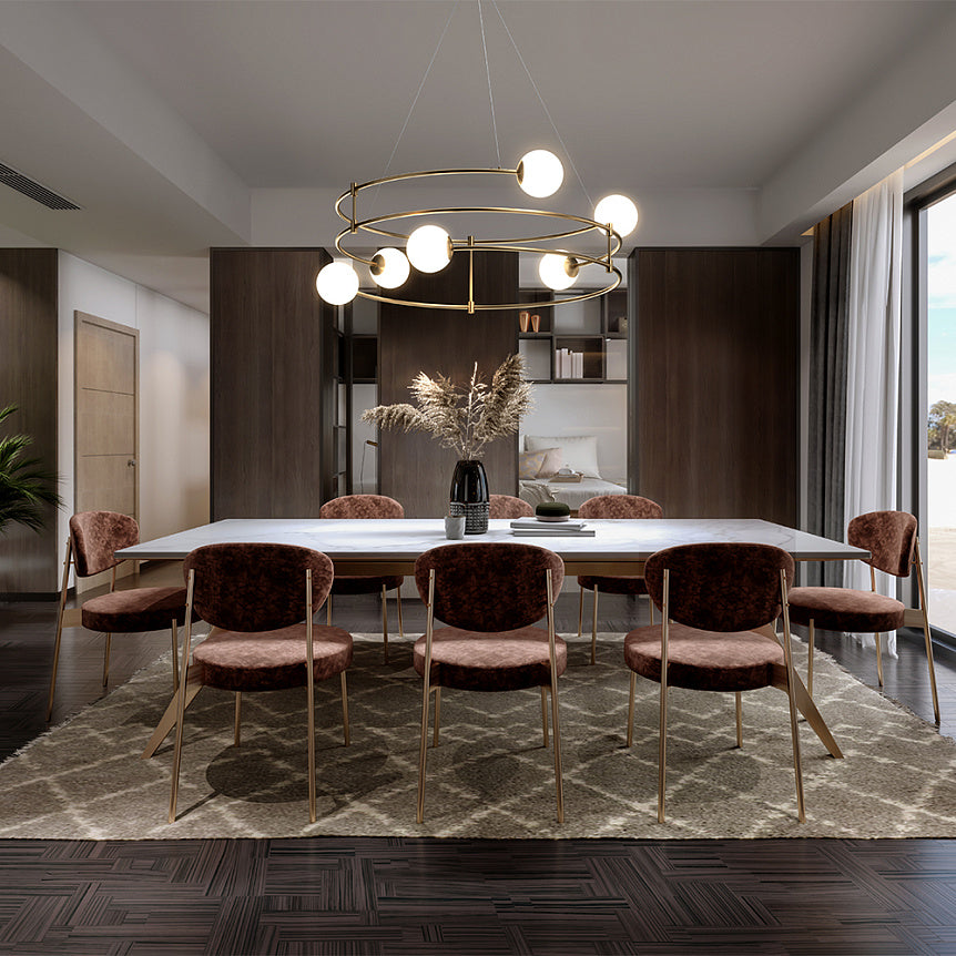 
Grande lampada a sospensione di design “Balance” a 6 luci - Oro, bianco