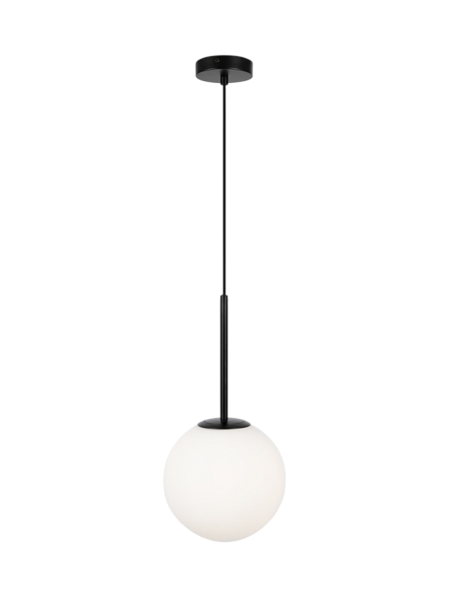 
Lampada a sospensione regolabile in altezza Drop “Basic Form” - Nero/vetro opalino / ø 20cm