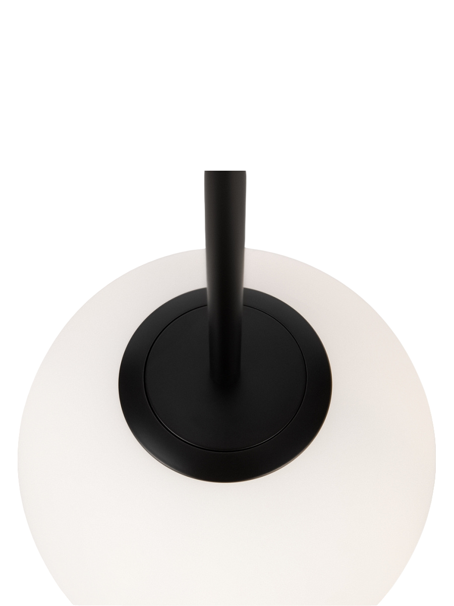 
Lampada a sospensione regolabile in altezza Drop “Basic Form” - Nero/vetro opalino / ø 20cm