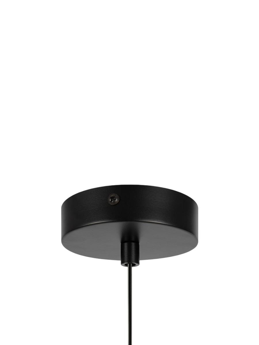 
Lampada a sospensione regolabile in altezza Drop “Basic Form” - Nero/vetro opalino / ø 20cm