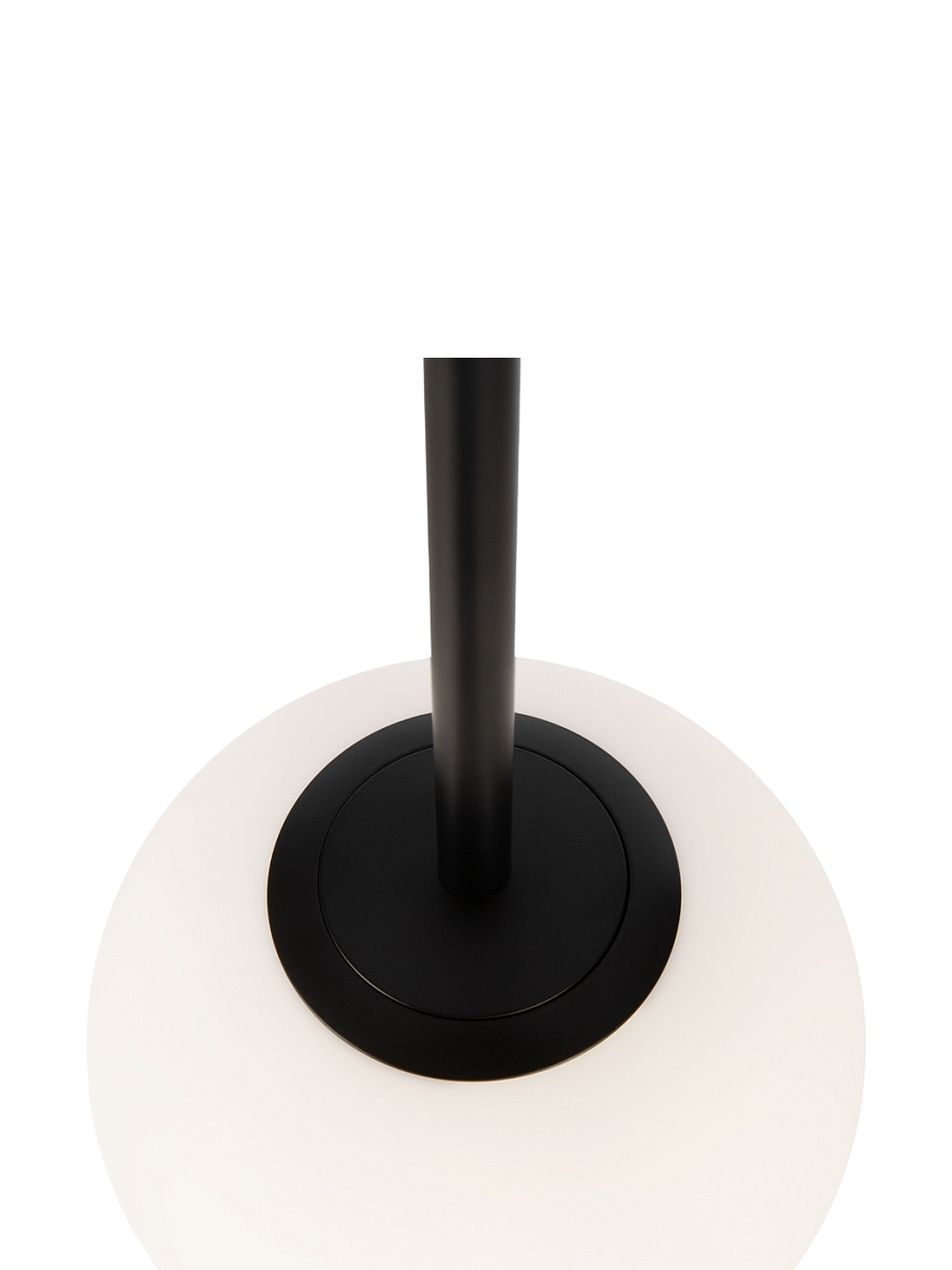 
Lampada a sospensione regolabile in altezza Drop “Basic Form” - Nero/vetro opalino / ø 15cm