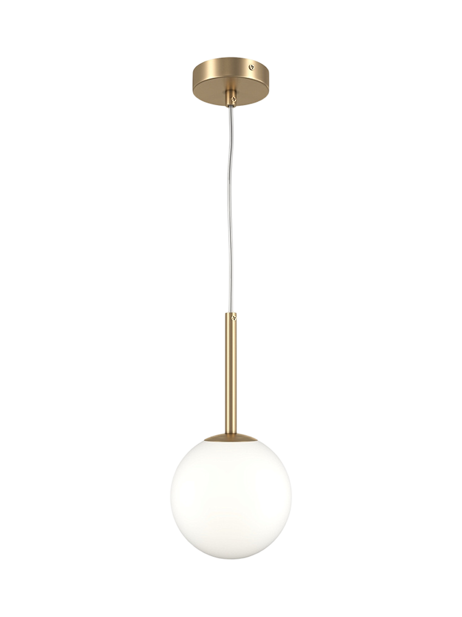 
Lampada a sospensione regolabile in altezza Drop “Basic Form” - Oro/Vetro opalino / ø 15cm