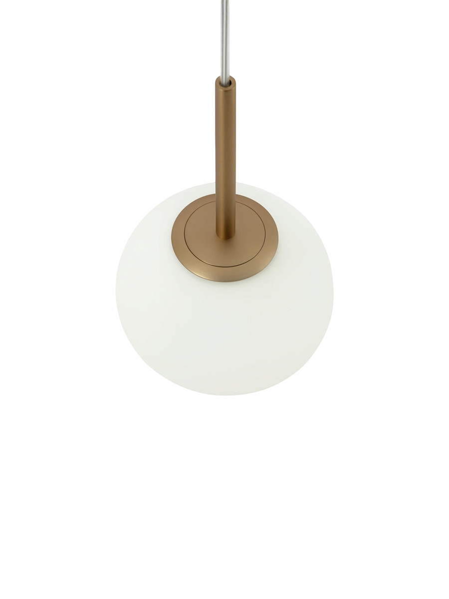 
Lampada a sospensione regolabile in altezza Drop “Basic Form” - Oro/Vetro opalino / ø 15cm