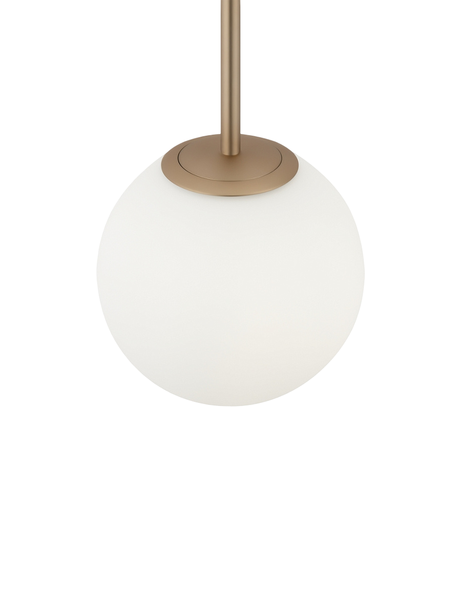 
Lampada a sospensione regolabile in altezza Drop “Basic Form” - Oro/Vetro opalino / ø 18cm