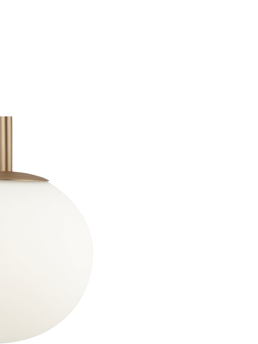 
Lampada a sospensione regolabile in altezza Drop “Basic Form” - Oro/Vetro opalino / ø 18cm