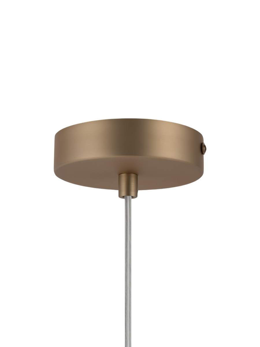
Lampada a sospensione regolabile in altezza Drop “Basic Form” - Oro/Vetro opalino / ø 18cm