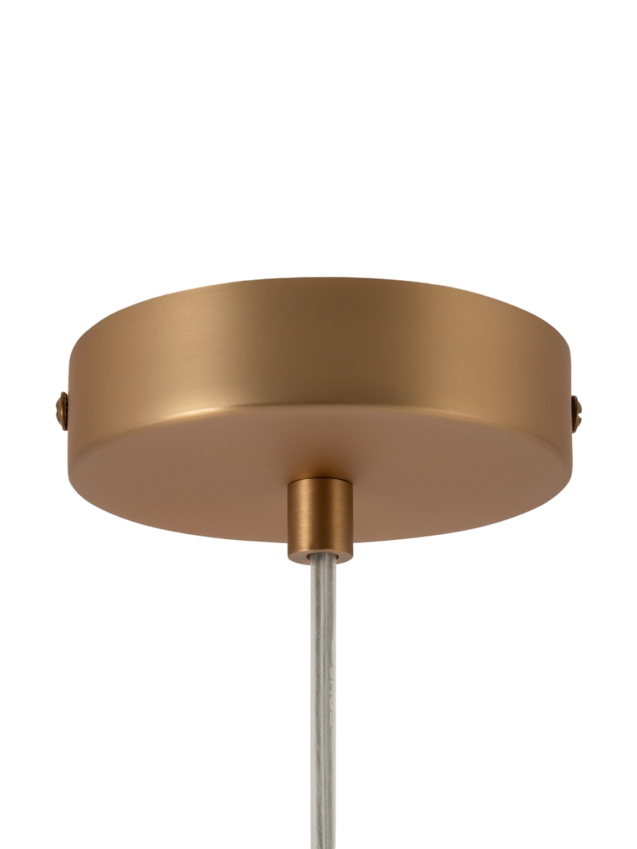 
Lampada a sospensione regolabile in altezza Drop “Basic Form” - Oro/Vetro opalino / ø 20cm
