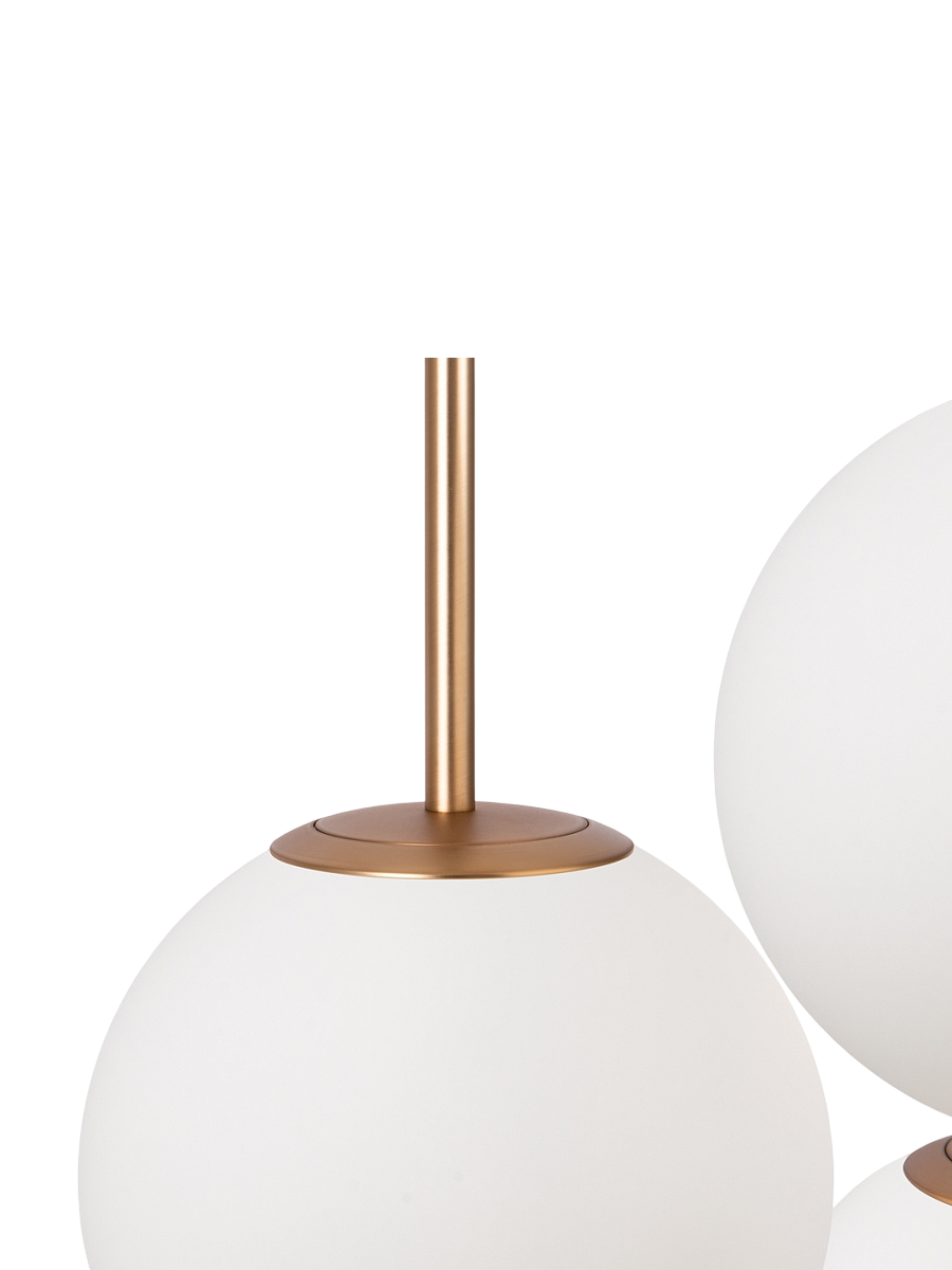 
Lampada a sospensione regolabile in altezza Drop Multi “Basic Form” - Oro/Vetro opalino / 3-Fiammeggianti