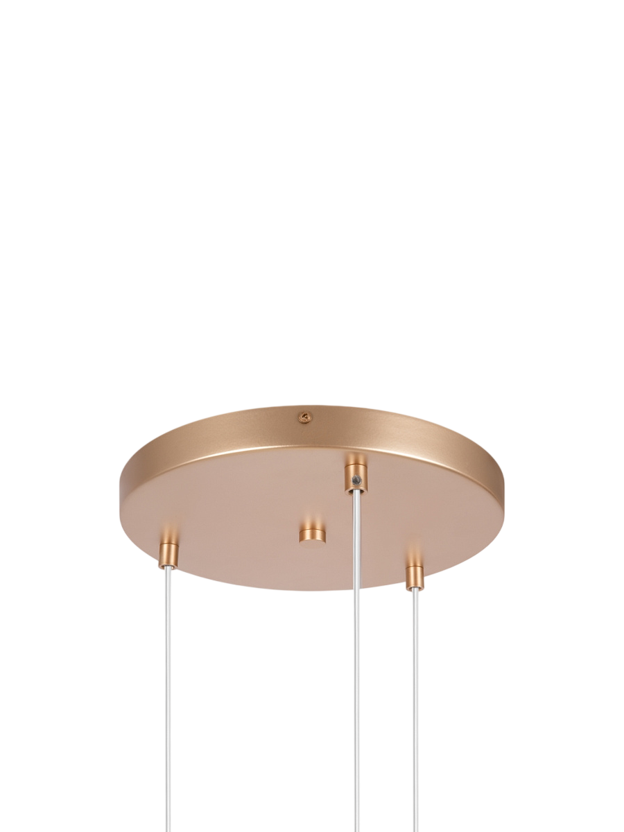 
Lampada a sospensione regolabile in altezza Drop Multi “Basic Form” - Oro/Vetro opalino / 3-Fiammeggianti