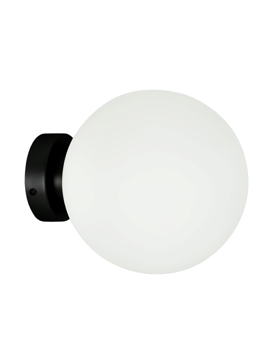 
Lampada da parete di design „Basic Form“ - Nero/vetro opalino / ø 20cm