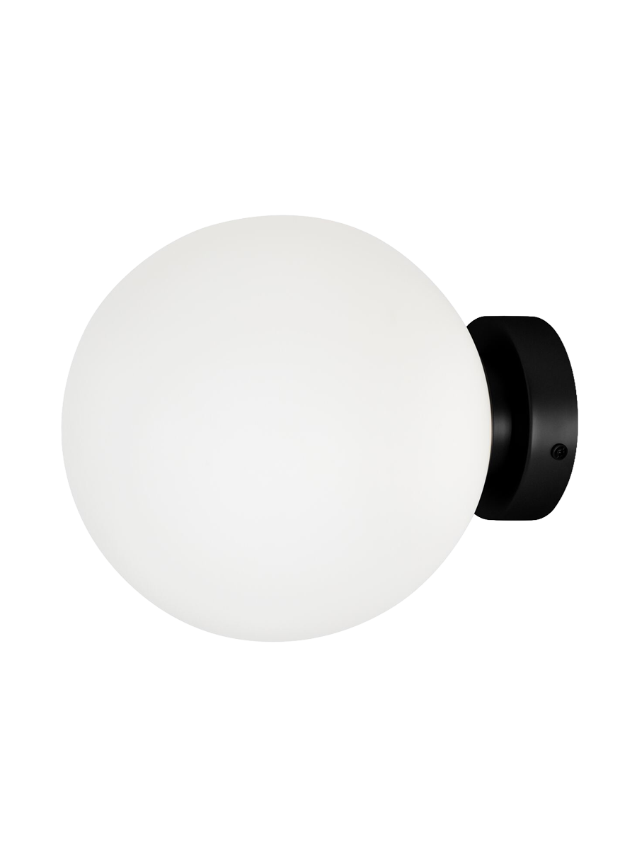 
Lampada da parete di design „Basic Form“ - Nero/vetro opalino / ø 20cm