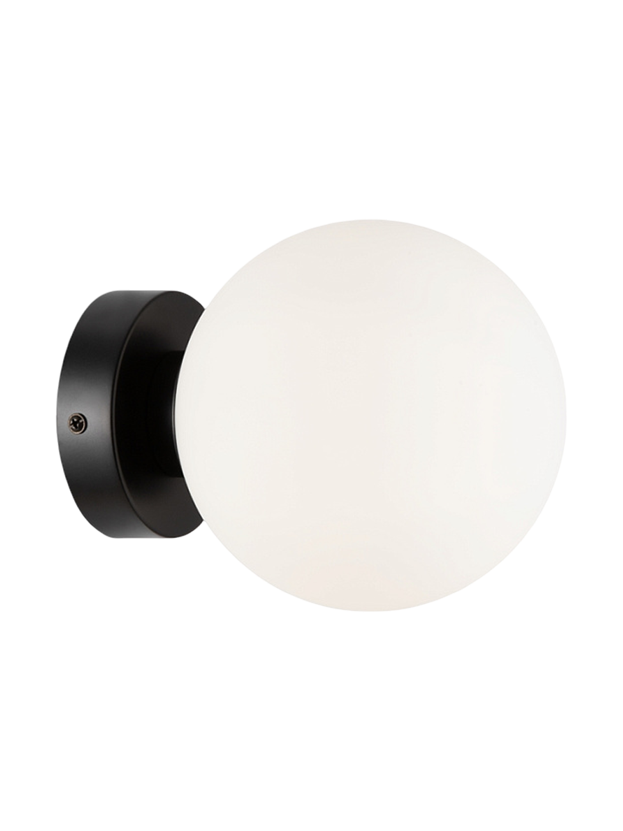 
Lampada da parete di design „Basic Form“ - Nero/vetro opalino / ø 15cm