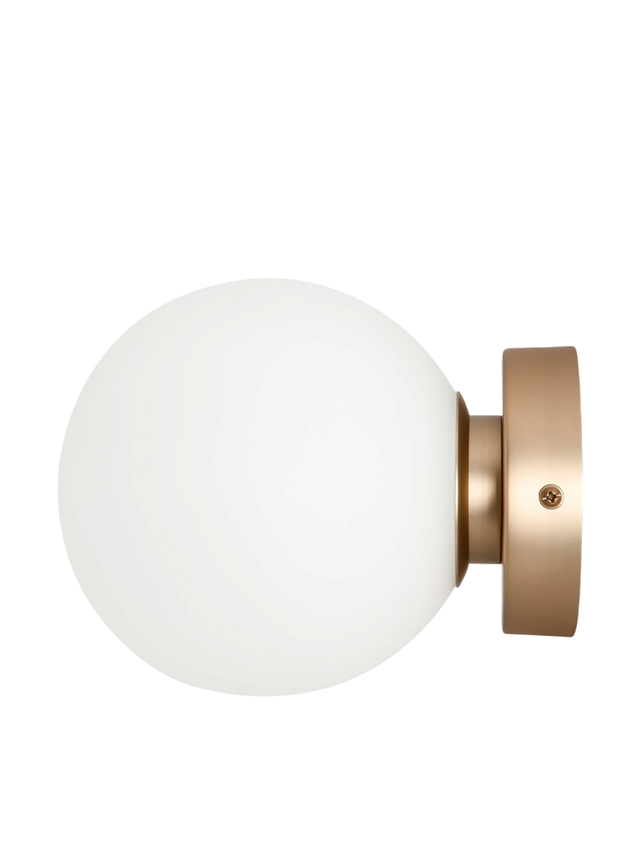
Lampada da parete di design „Basic Form“ - Oro/Vetro opalino / ø 15cm