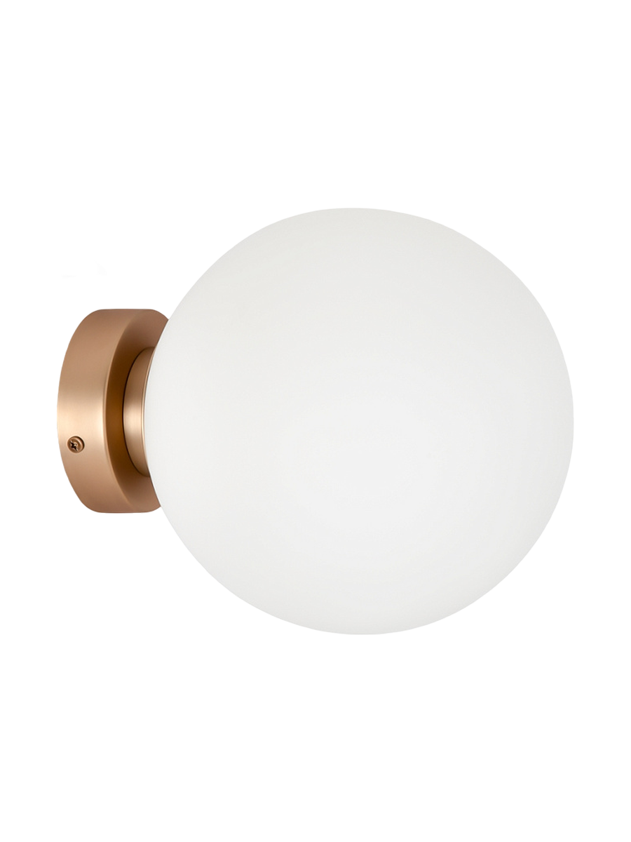 
Lampada da parete di design „Basic Form“ - Oro/Vetro opalino / ø 20cm