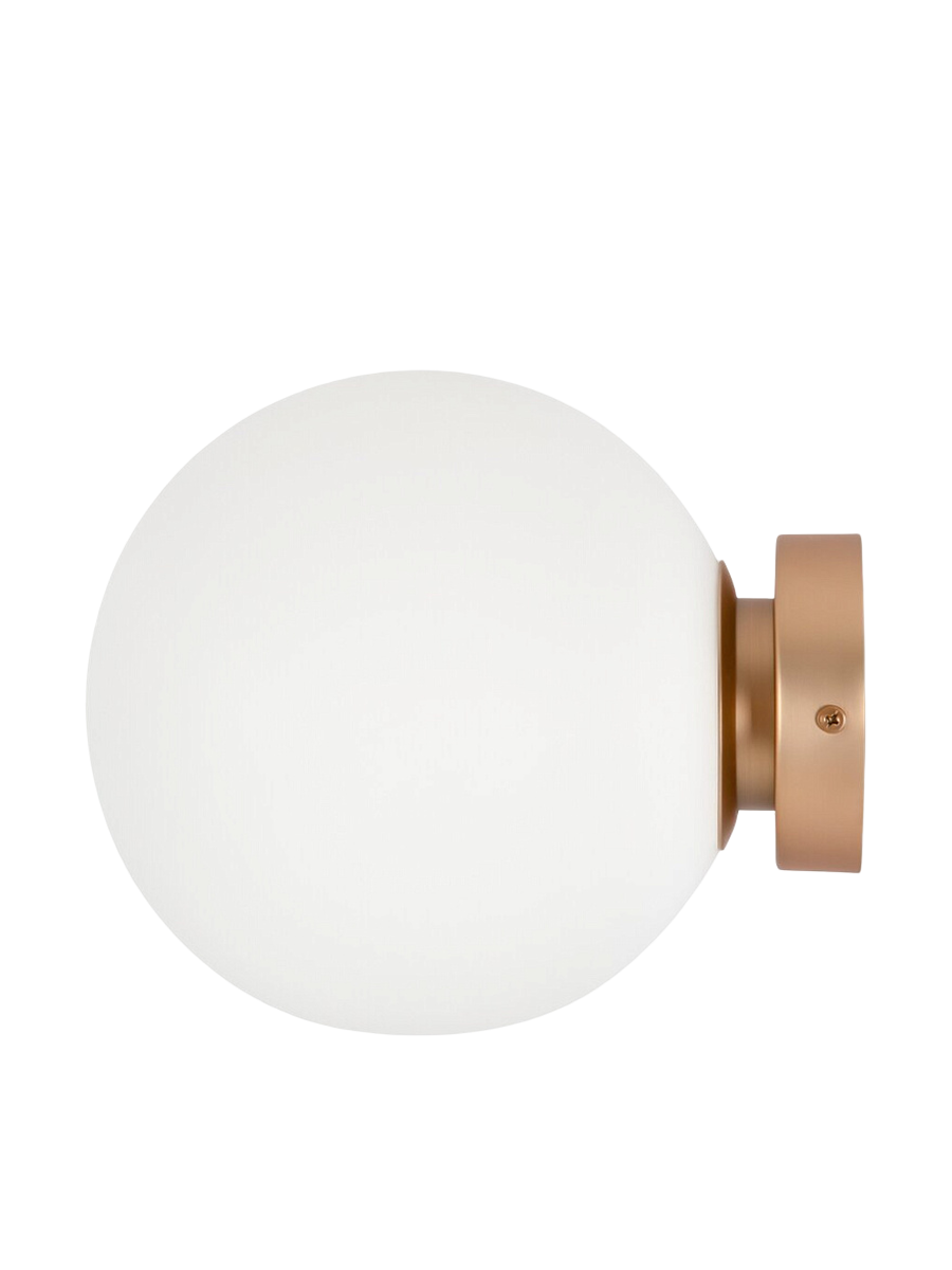 
Lampada da parete di design „Basic Form“ - Oro/Vetro opalino / ø 20cm