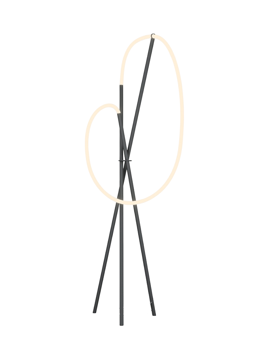 
Lampada da terra di design a LED "Crochet" - Nero