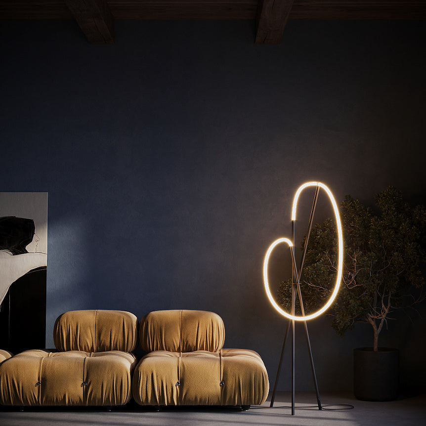 
Lampada da terra di design a LED "Crochet" - Nero