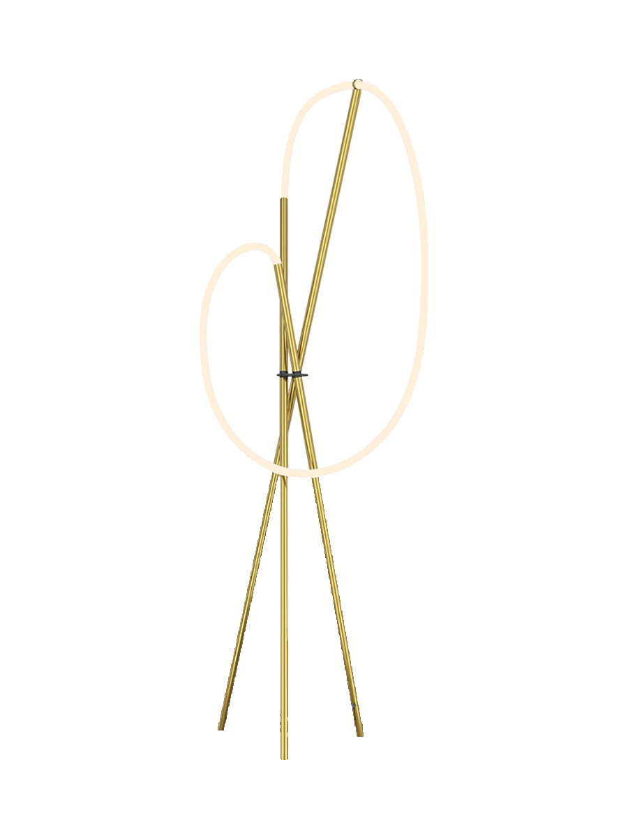 
Lampada da terra di design a LED "Crochet" - Oro