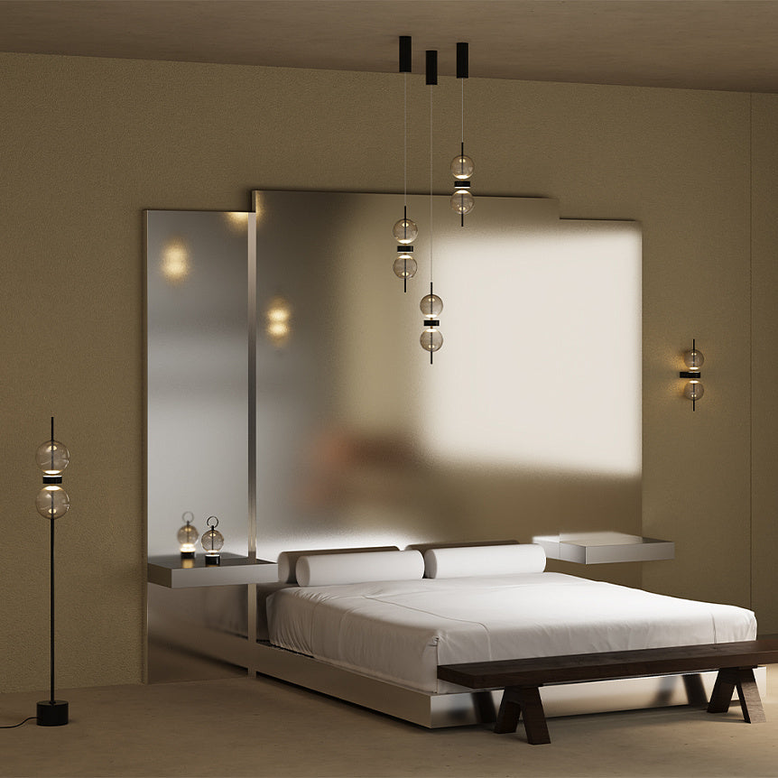 
Lampada da terra di design a LED "Double Moon"