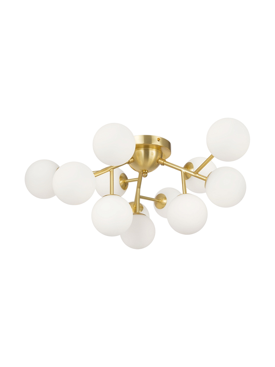 
Mini lampada da soffitto cluster „Dallas“ - Vetro opalino/Ottone
