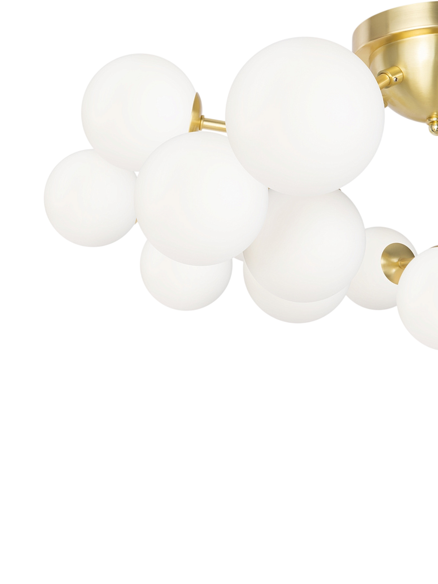 
Cluster Ceiling Light "Dallas" - Opal glass/brass