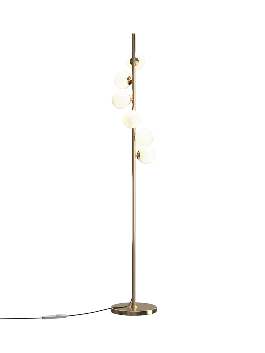 
Cluster Stehlampe „Dallas“ - Opalglas/Messing