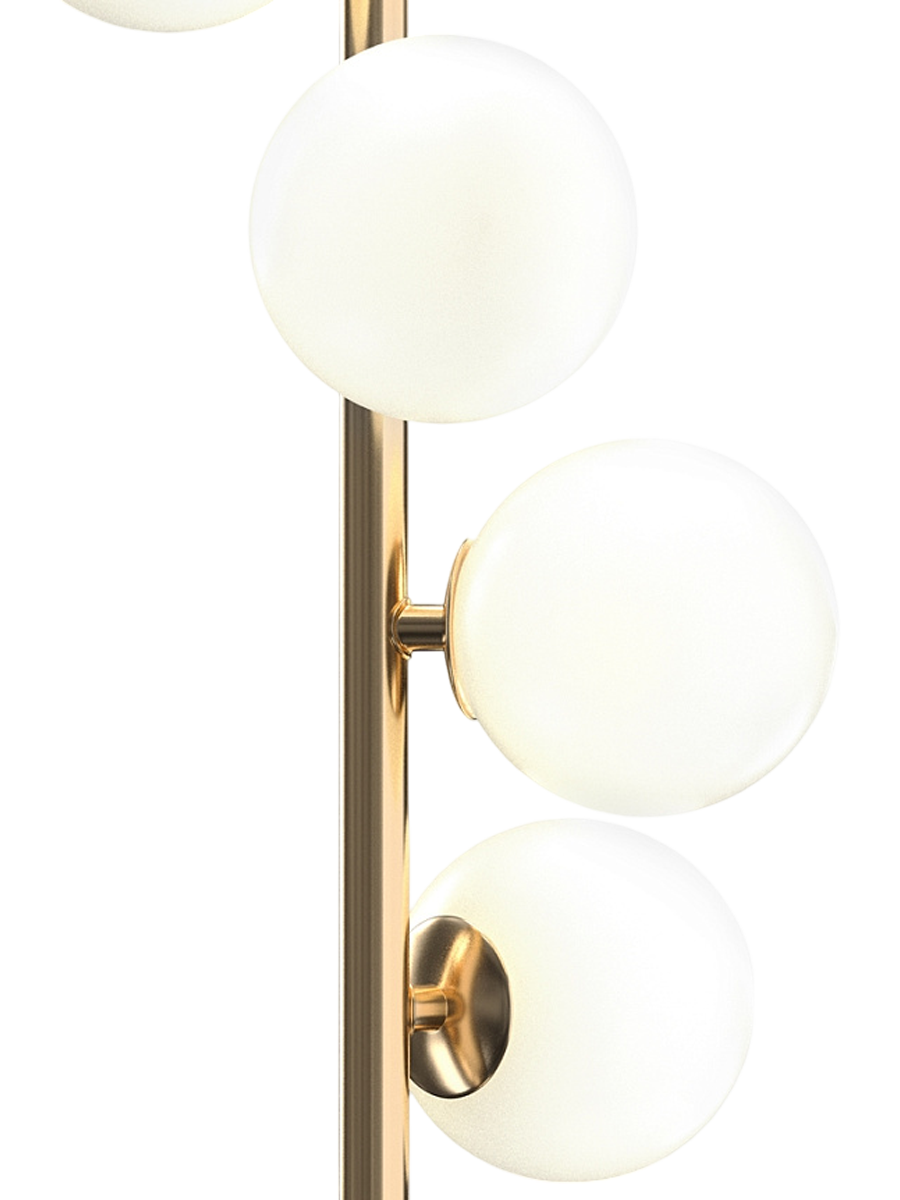 
Cluster Stehlampe „Dallas“ - Opalglas/Messing