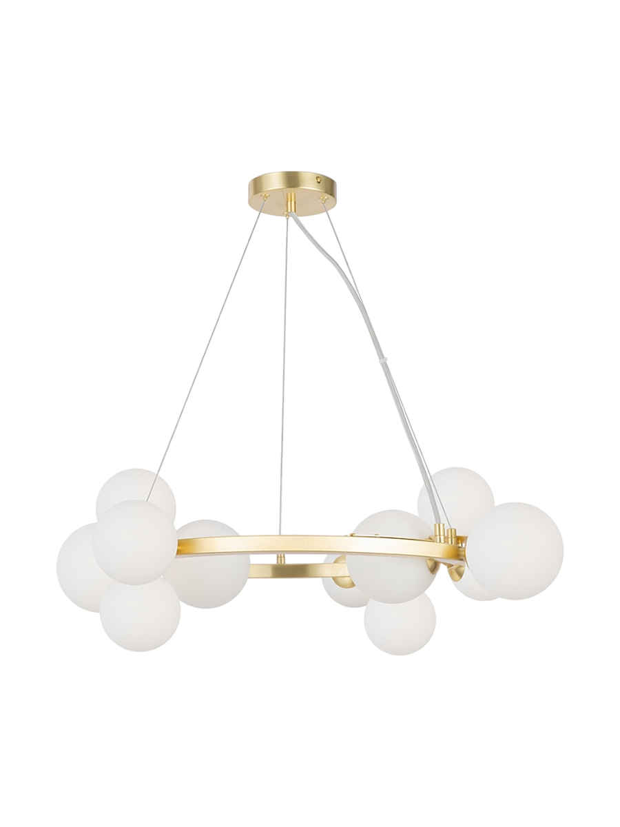 
Ring Pendant Lamp "Dallas" - Opal glass/brass