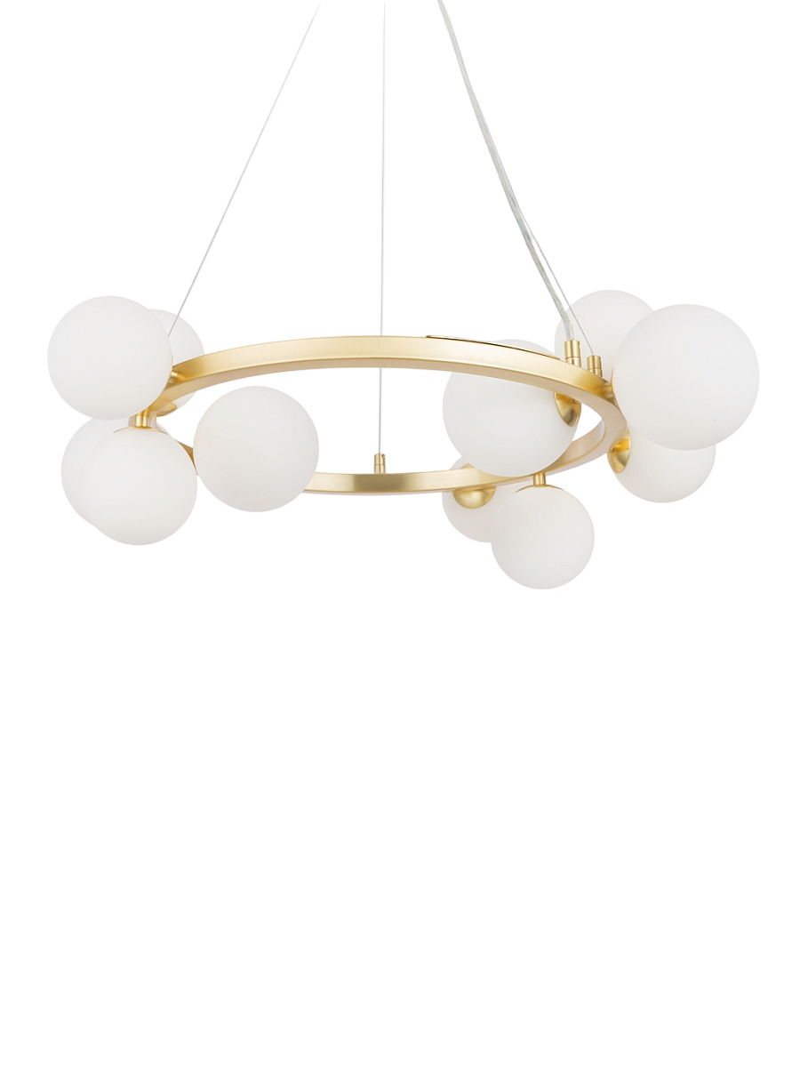 
Ring Pendant Lamp "Dallas" - Opal glass/brass
