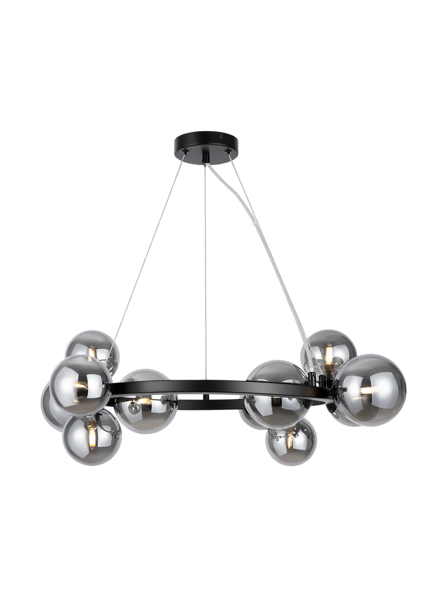 
Ring Pendant Lamp "Dallas" - Black/Silver
