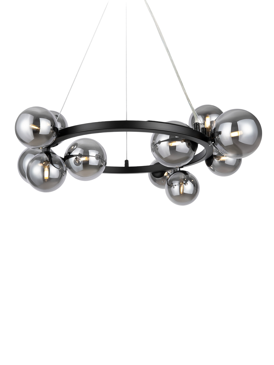 
Ring Pendant Lamp "Dallas" - Black/Silver