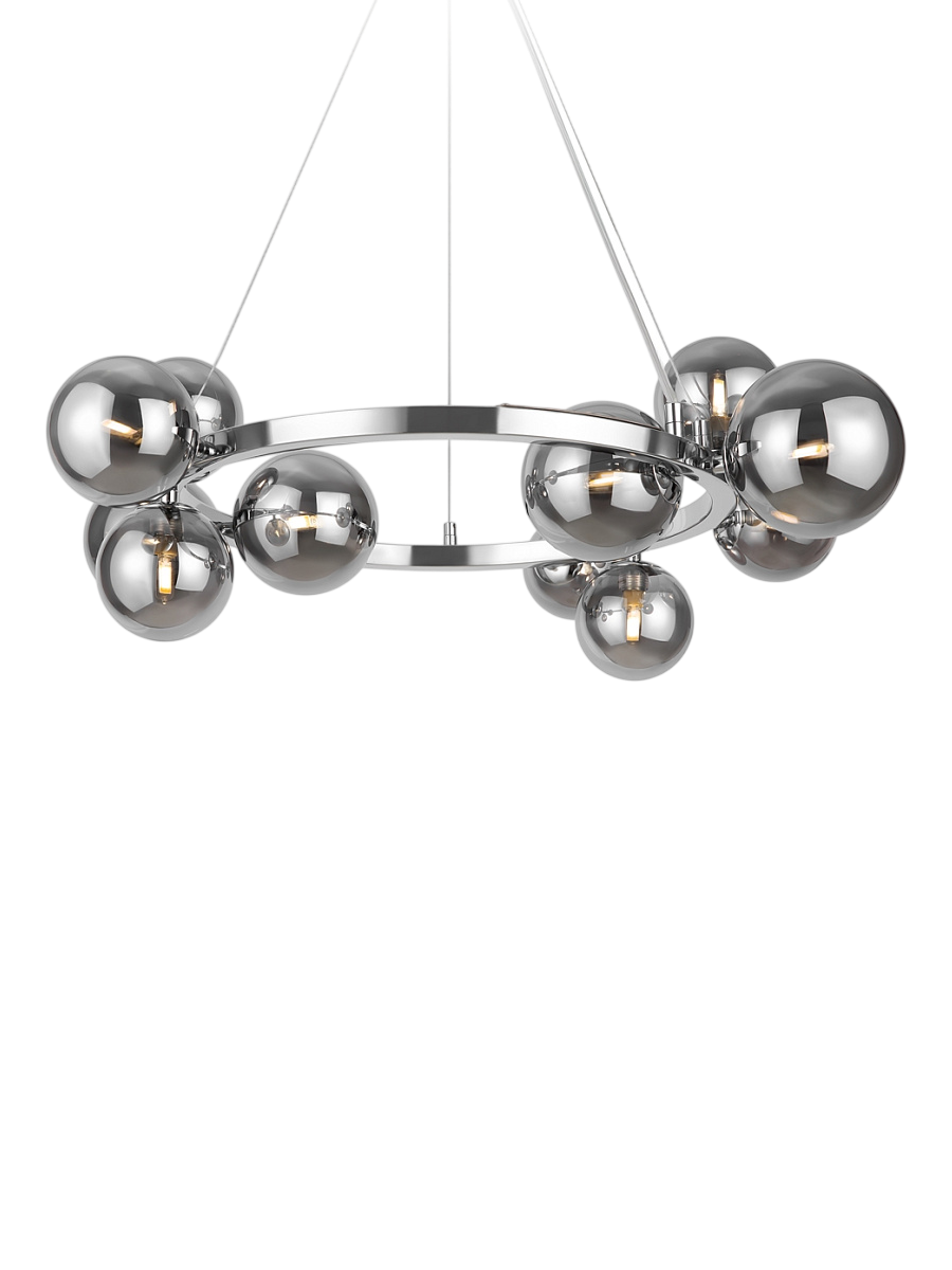 
Ring Pendant Lamp "Dallas" - Gray/Silver