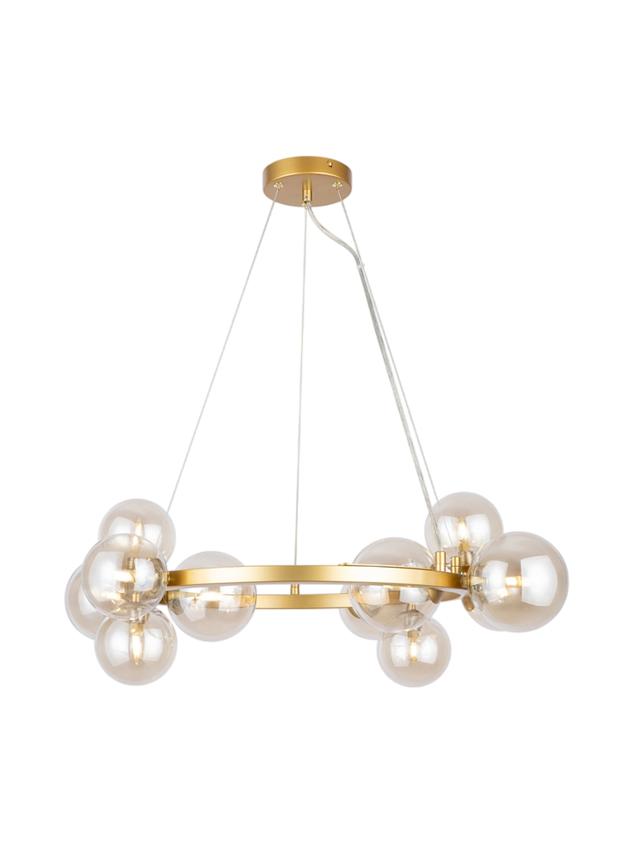 
Ring Pendant Lamp "Dallas" - Amber/Brass